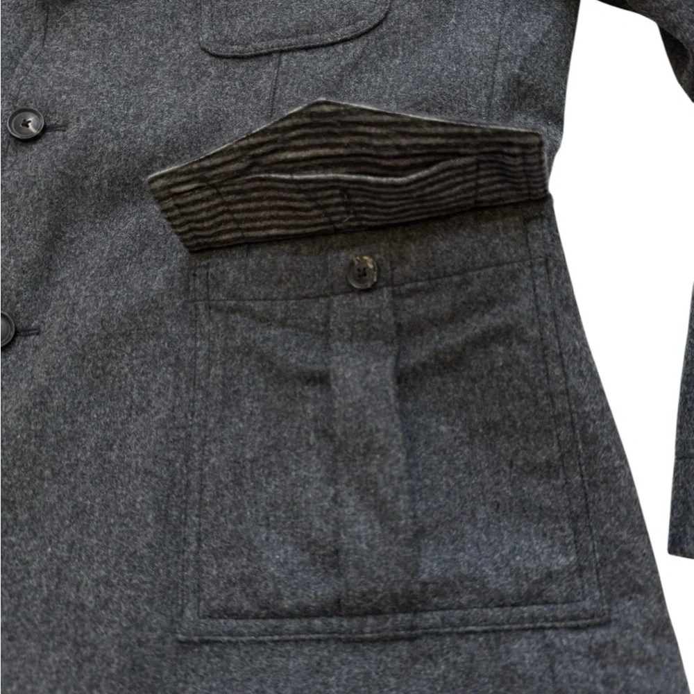 Wings + Horns Charcoal Wool Military-Style Field Jacket Mens Sz Large